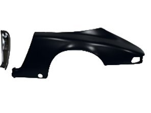 Rear 1/4 panel with separate door pillar Targa. Porsche 911 08/1969- 07/1973 - 91150306140, 91150306140GRV, 91150306243, 91150306243GRV - 1680400470, 1680400480